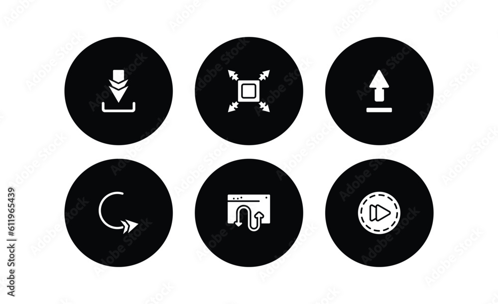 set of user interface filled icons. flat filled icons included big