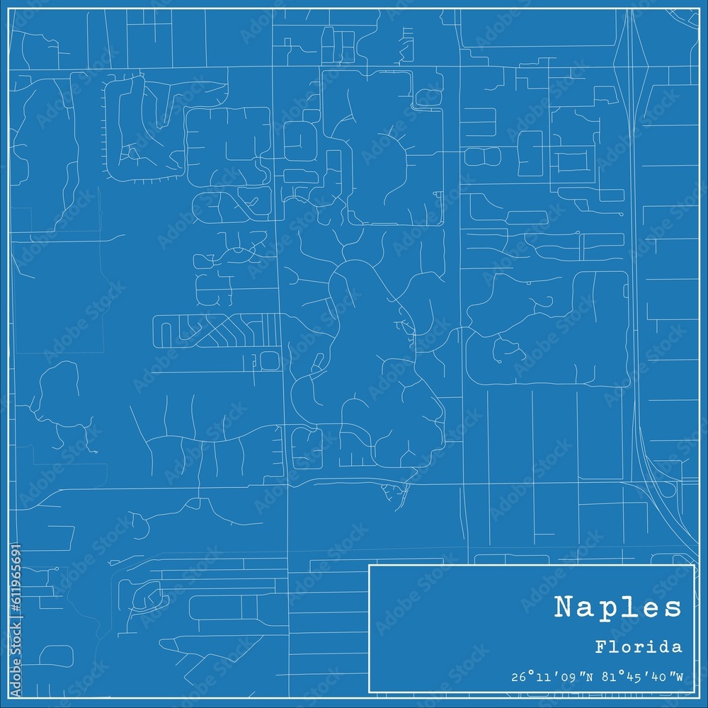 Fototapeta premium Blueprint US city map of Naples, Florida.