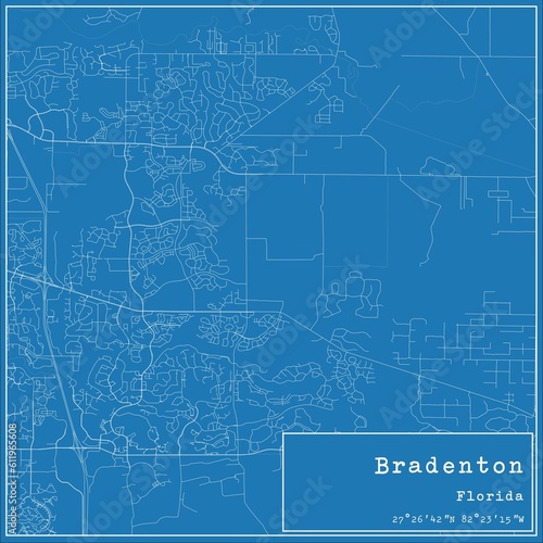Wallpaper Mural Blueprint US city map of Bradenton, Florida. Torontodigital.ca