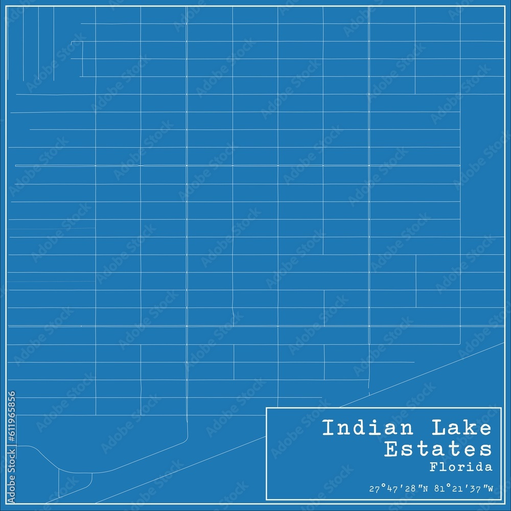 Blueprint US city map of Indian Lake Estates, Florida. Blueprint US city map of Indian Lake Estates, Florida.