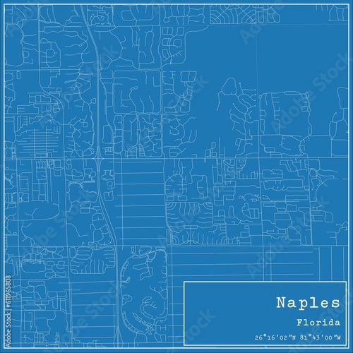 Wallpaper Mural Blueprint US city map of Naples, Florida. Torontodigital.ca