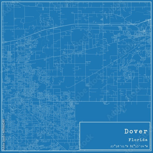 Wallpaper Mural Blueprint US city map of Dover, Florida. Torontodigital.ca