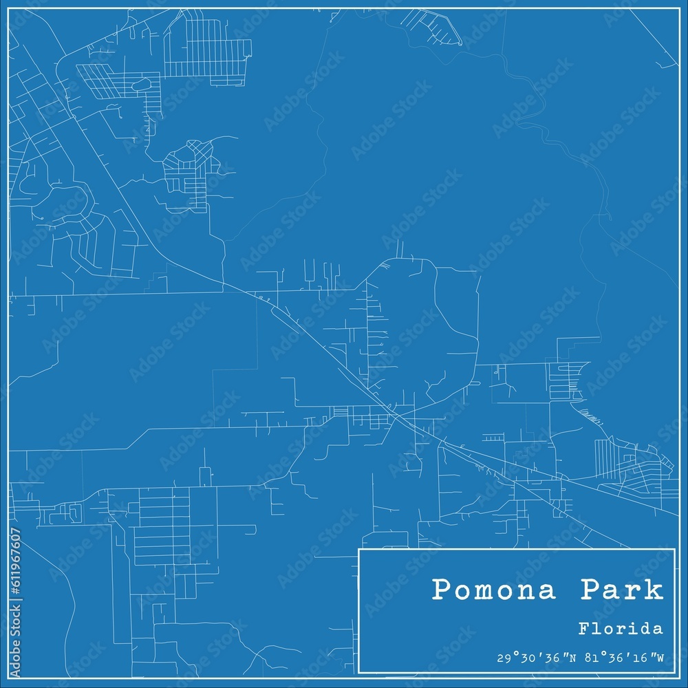 Blueprint US city map of Pomona Park, Florida. Blueprint US city map of Pomona Park, Florida.