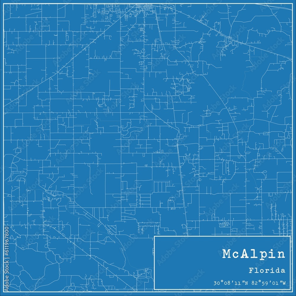 Fototapeta mapa świata dla dzieci Blueprint US city map of McAlpin