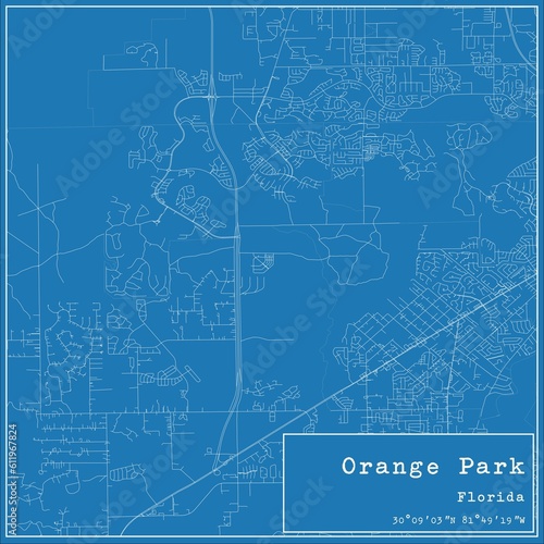 Wallpaper Mural Blueprint US city map of Orange Park, Florida. Torontodigital.ca