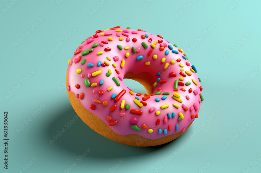 Delicious donut on a blue background. Delicious donut on a blue background.
