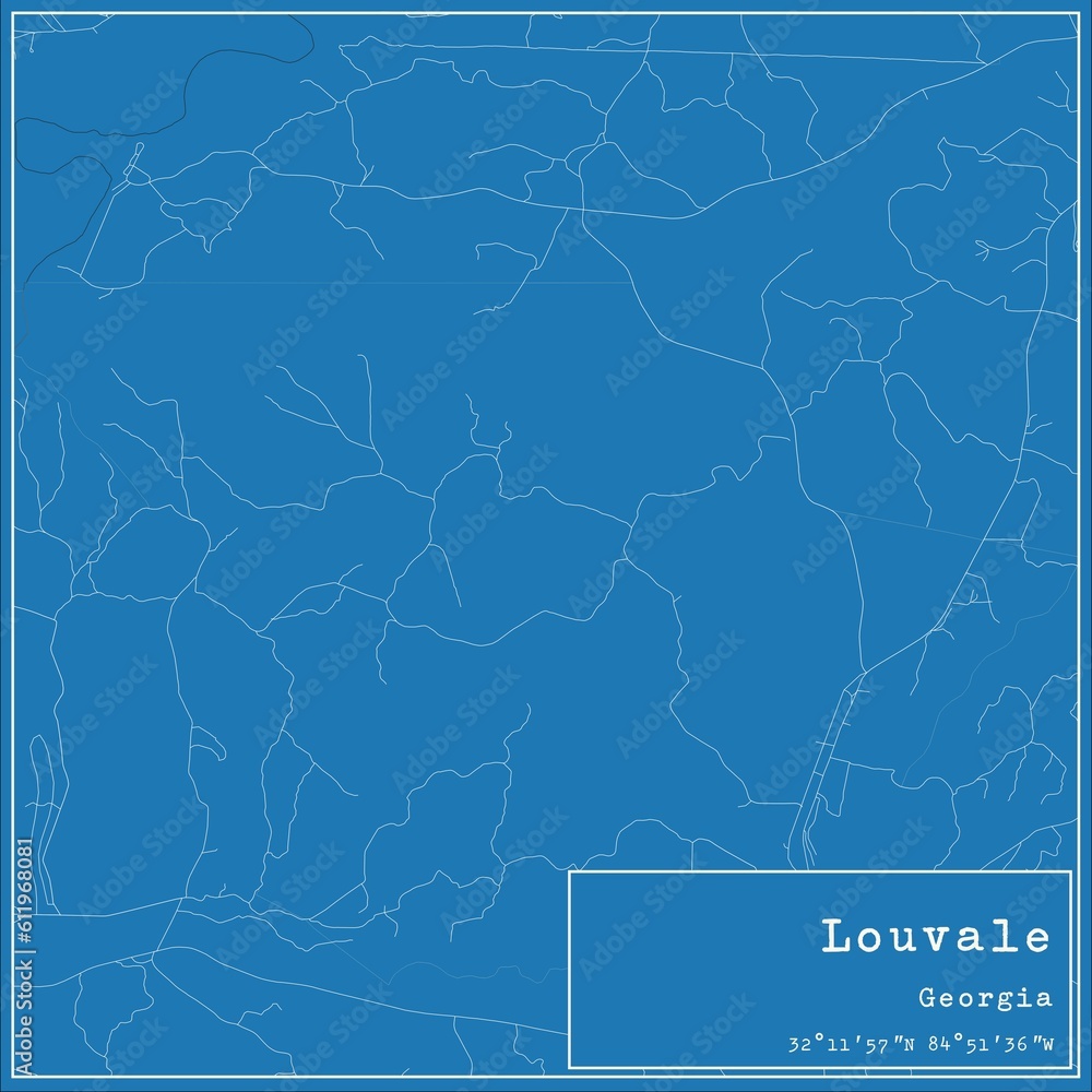 Blueprint US city map of Louvale, Georgia. Blueprint US city map of Louvale, Georgia.