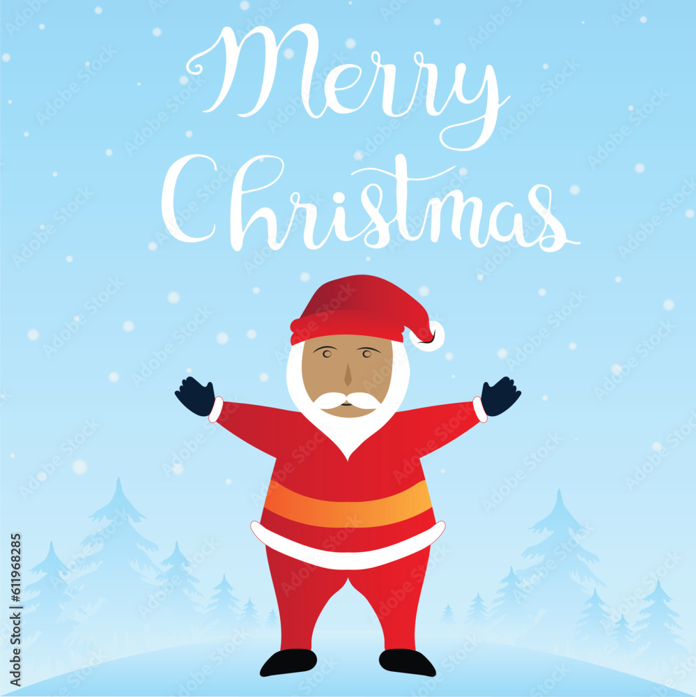 Merry christmas wish with snow and pine trees, blue color vector illustration backdrop background Merry christmas wish with snow and pine trees, blue color vector illustration backdrop background