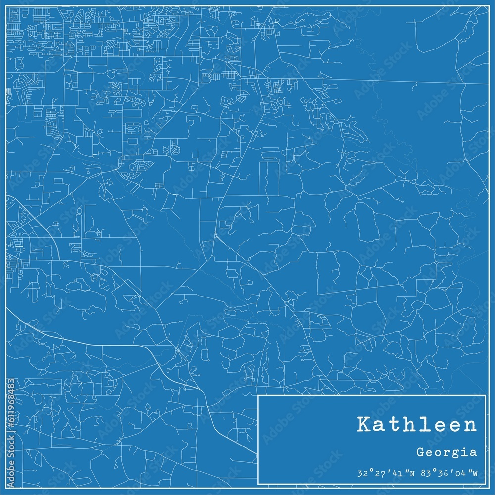 Blueprint US city map of Kathleen, Georgia. Blueprint US city map of Kathleen, Georgia.