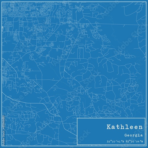 Wallpaper Mural Blueprint US city map of Kathleen, Georgia. Torontodigital.ca
