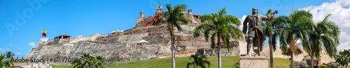 Panorama of Castle San Felipe de Barajas on a sunny day, Cartagena, Colombia photo