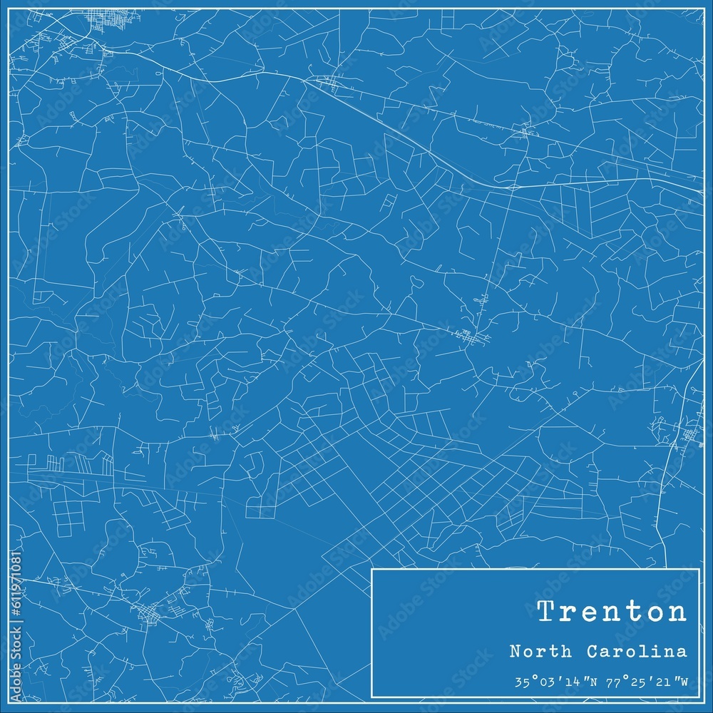 Fototapeta mapa świata dla dzieci Blueprint US city map of Trenton, North Carolina. Fototapety
