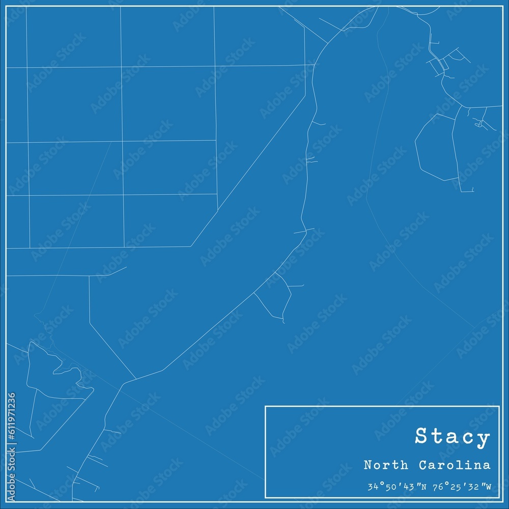Blueprint US city map of Stacy, North Carolina.