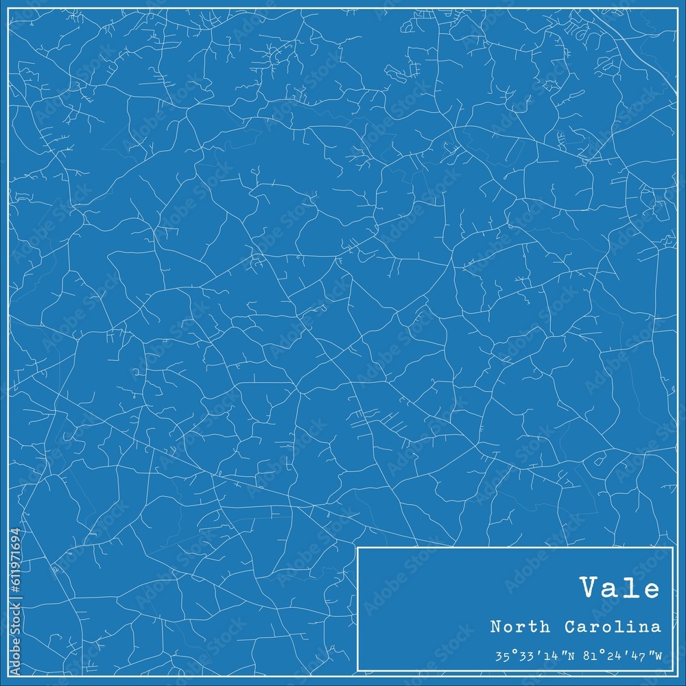 Blueprint US city map of Vale, North Carolina. Blueprint US city map of Vale, North Carolina.