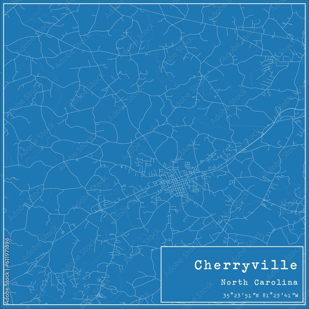 Blueprint US city map of Cherryville, North Carolina. Blueprint US city map of Cherryville, North Carolina.