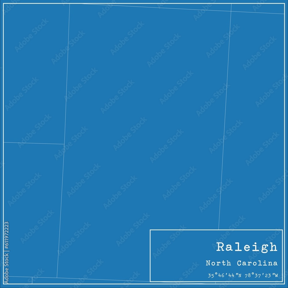 Blueprint US city map of Raleigh, North Carolina. Blueprint US city map of Raleigh, North Carolina.