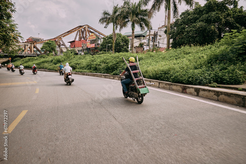 street motorbike hanoi vietnam