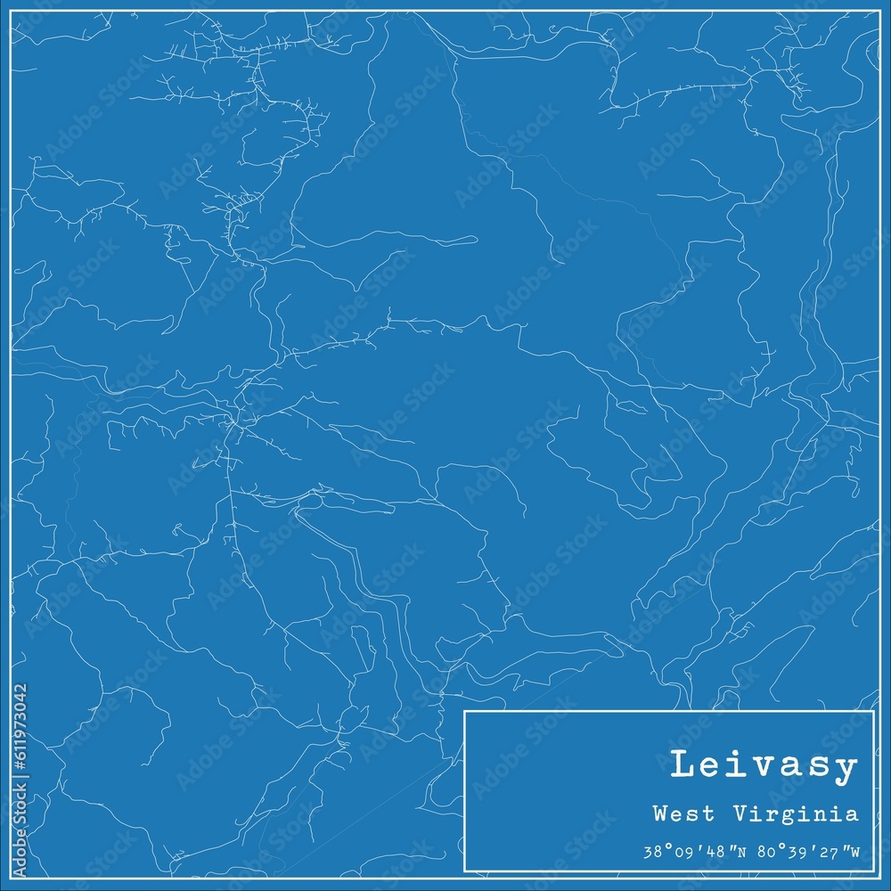 Blueprint US city map of Leivasy, West Virginia. Blueprint US city map of Leivasy, West Virginia.