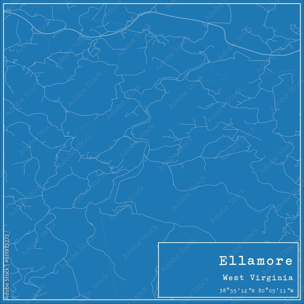 Blueprint US city map of Ellamore, West Virginia. Blueprint US city map of Ellamore, West Virginia.