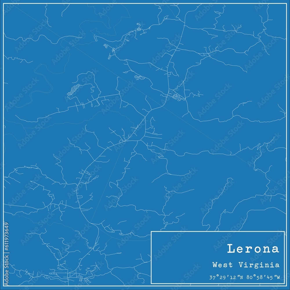 Blueprint US city map of Lerona, West Virginia. Blueprint US city map of Lerona, West Virginia.