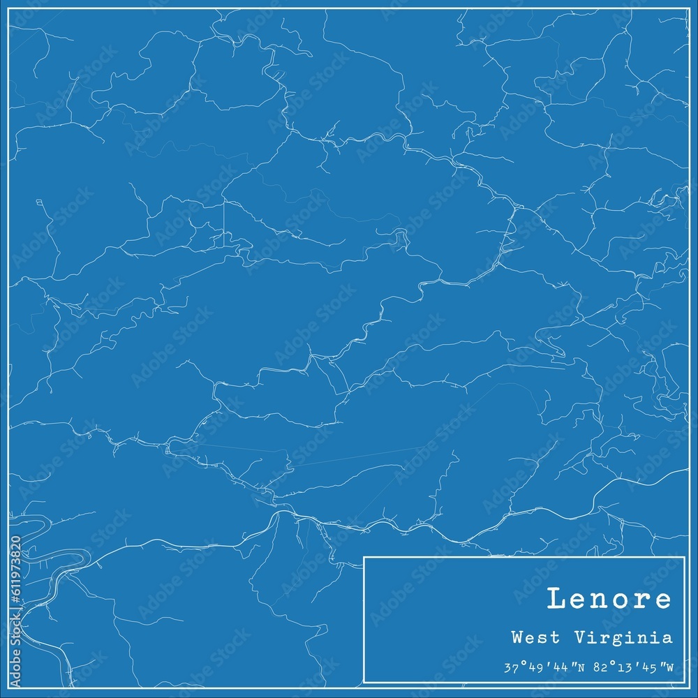 Blueprint US city map of Lenore, West Virginia. Blueprint US city map of Lenore, West Virginia.