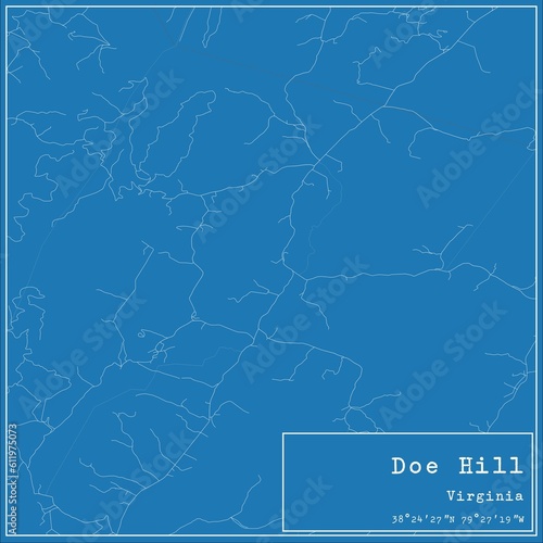 Blueprint US city map of Doe Hill  Virginia.