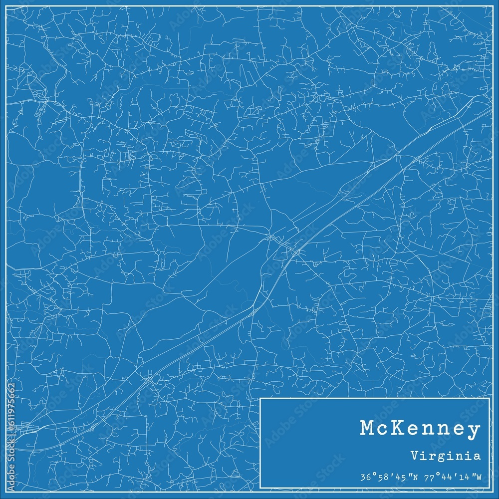 Blueprint US city map of McKenney, Virginia.