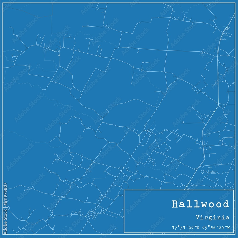 Blueprint US city map of Hallwood, Virginia. Blueprint US city map of Hallwood, Virginia.