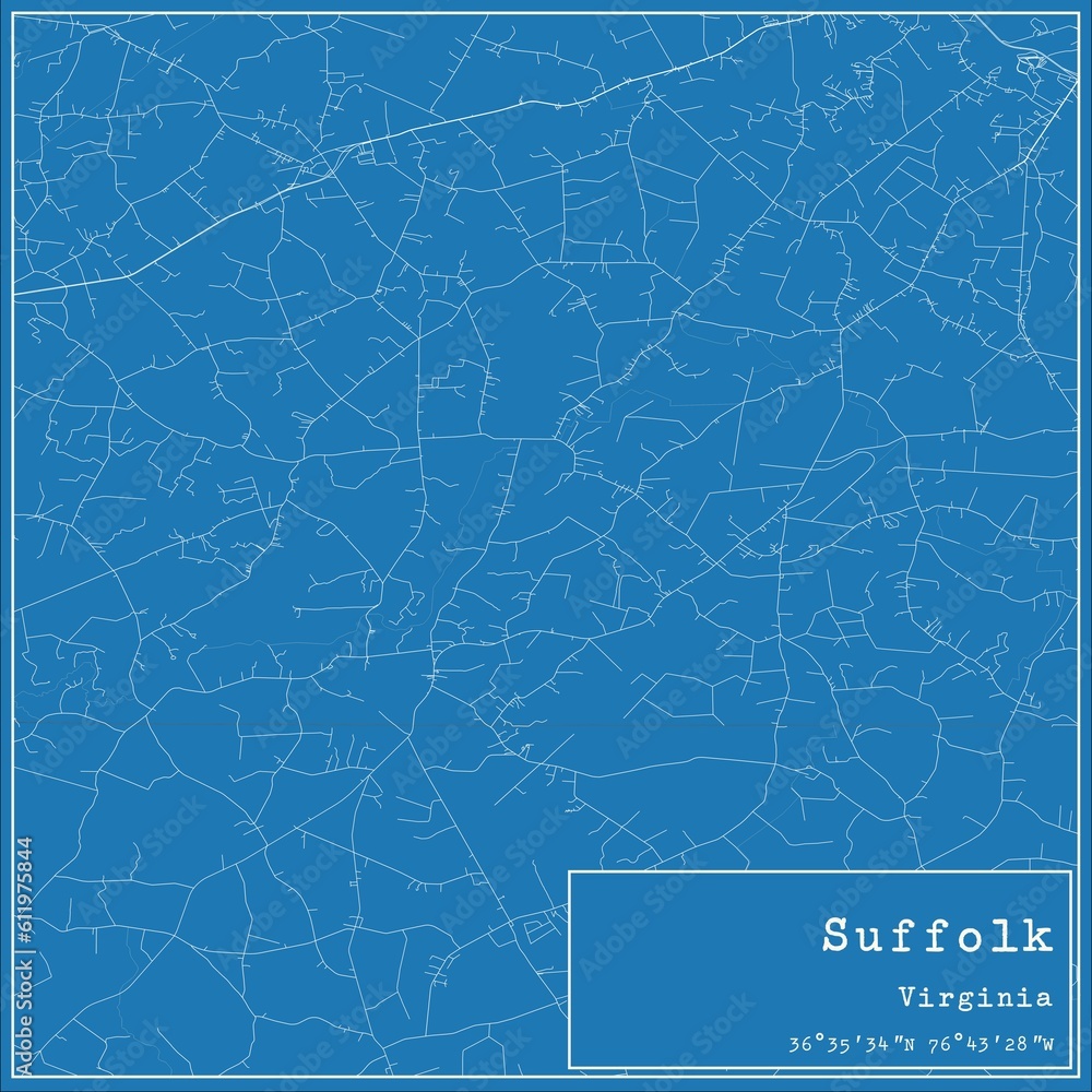 Blueprint US city map of Suffolk, Virginia. Blueprint US city map of Suffolk, Virginia.