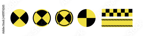 Crash test sign on white background