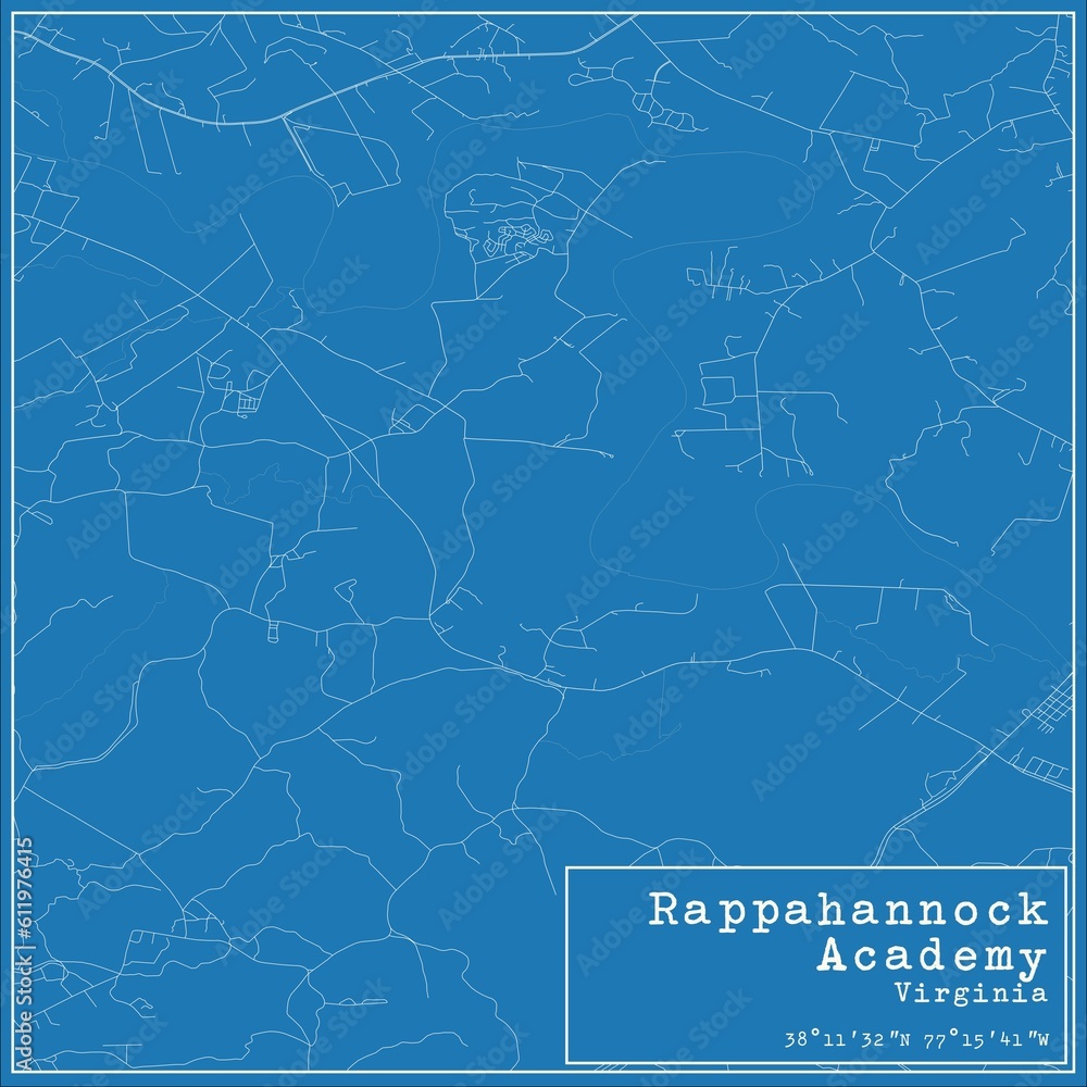 Blueprint US city map of Rappahannock Academy, Virginia.