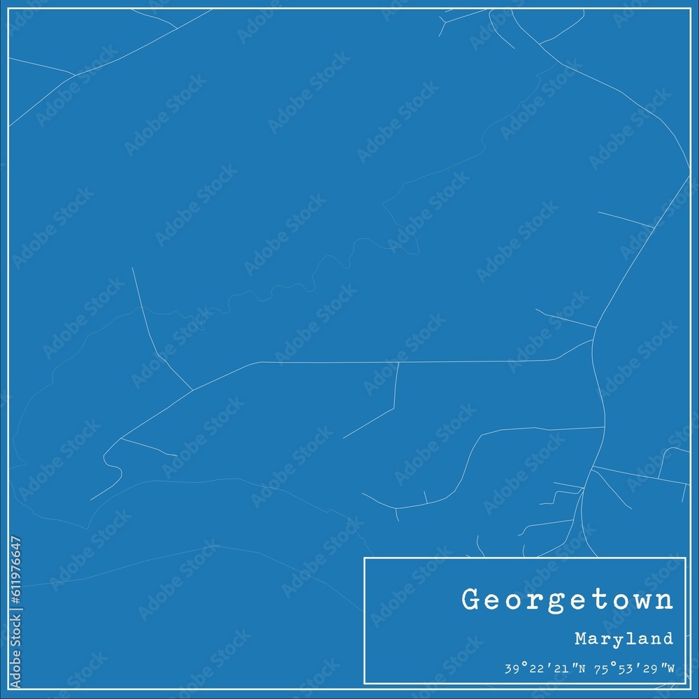 Blueprint US city map of Georgetown, Maryland.