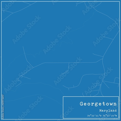 Blueprint US city map of Georgetown, Maryland.