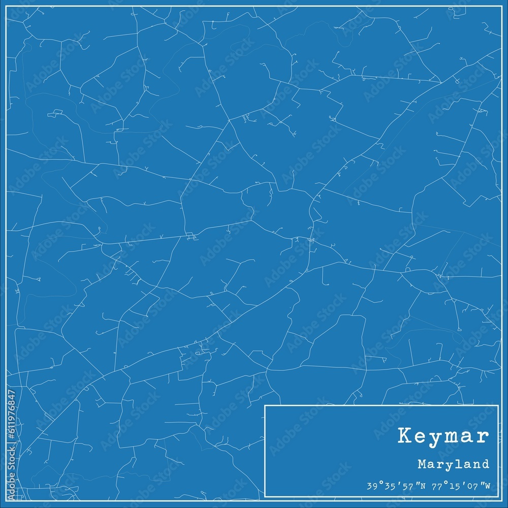 Blueprint US city map of Keymar, Maryland. Blueprint US city map of Keymar, Maryland.