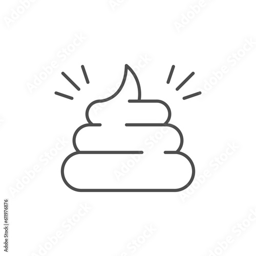 Poo or shit line icon