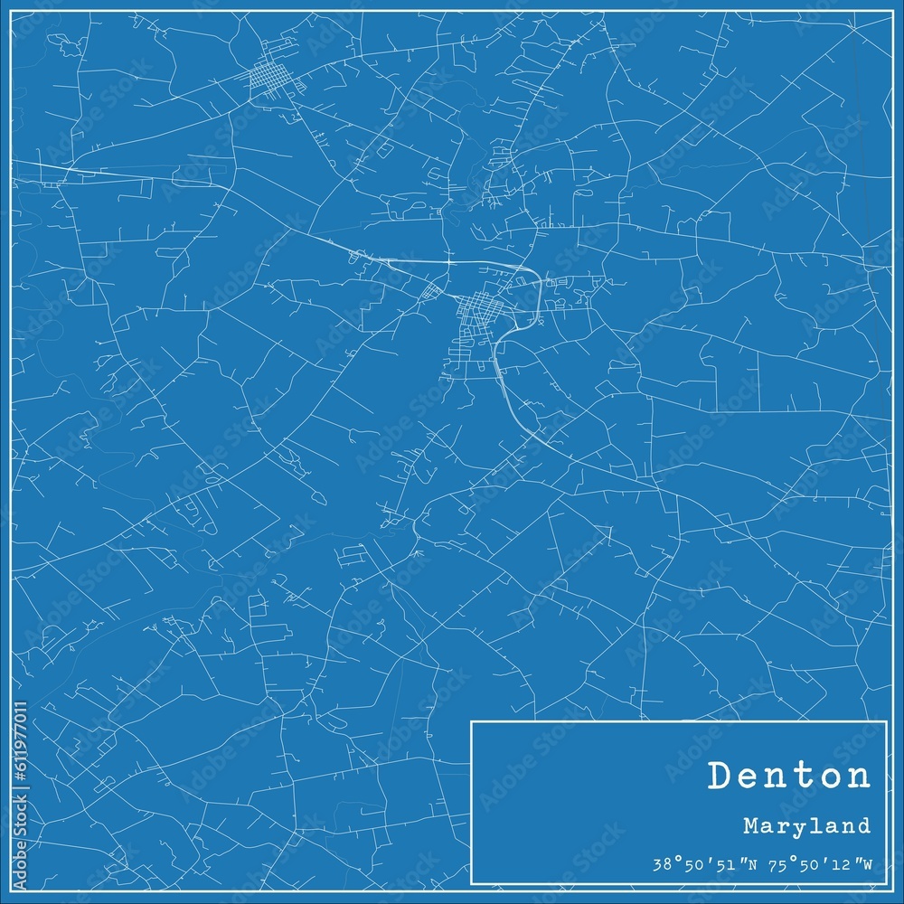 Blueprint US city map of Denton, Maryland. Blueprint US city map of Denton, Maryland.