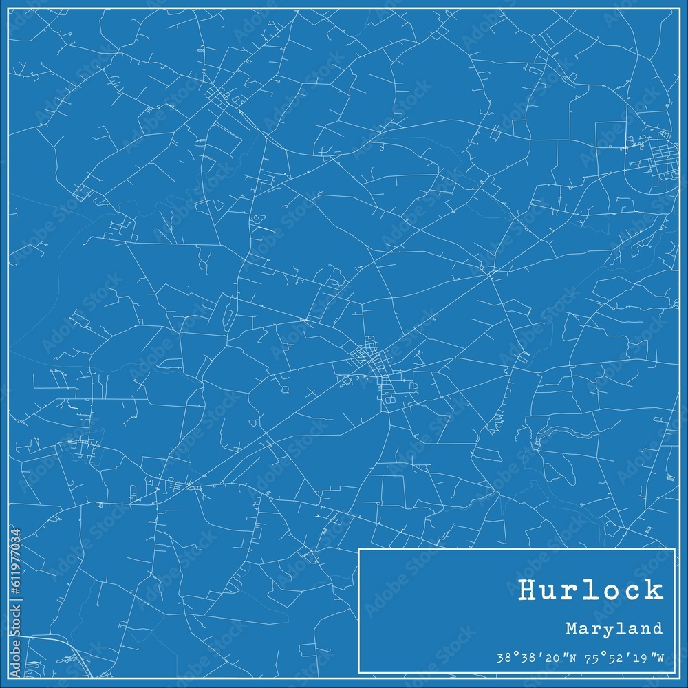 Blueprint US city map of Hurlock, Maryland. Blueprint US city map of Hurlock, Maryland.