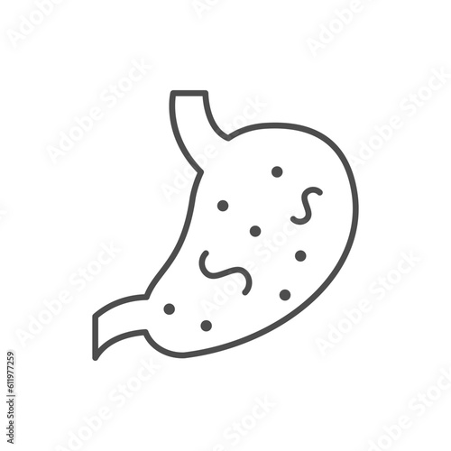 Digestive bacteria line outline icon