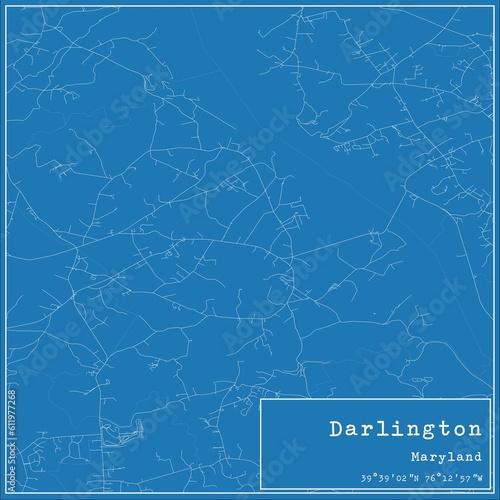 Blueprint US city map of Darlington, Maryland.