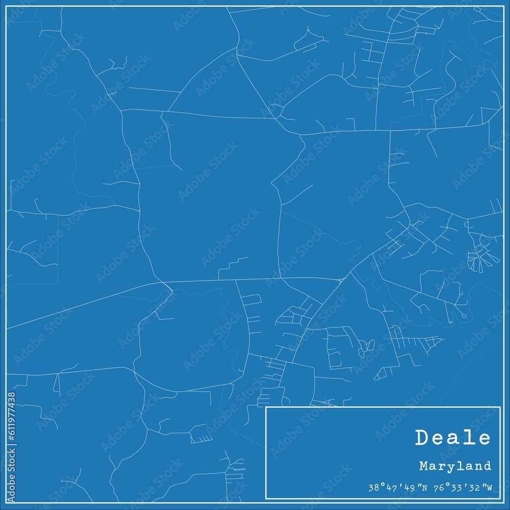 Obraz premium Blueprint US city map of Deale, Maryland.