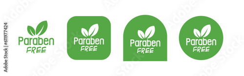 paraben free sign on white background	