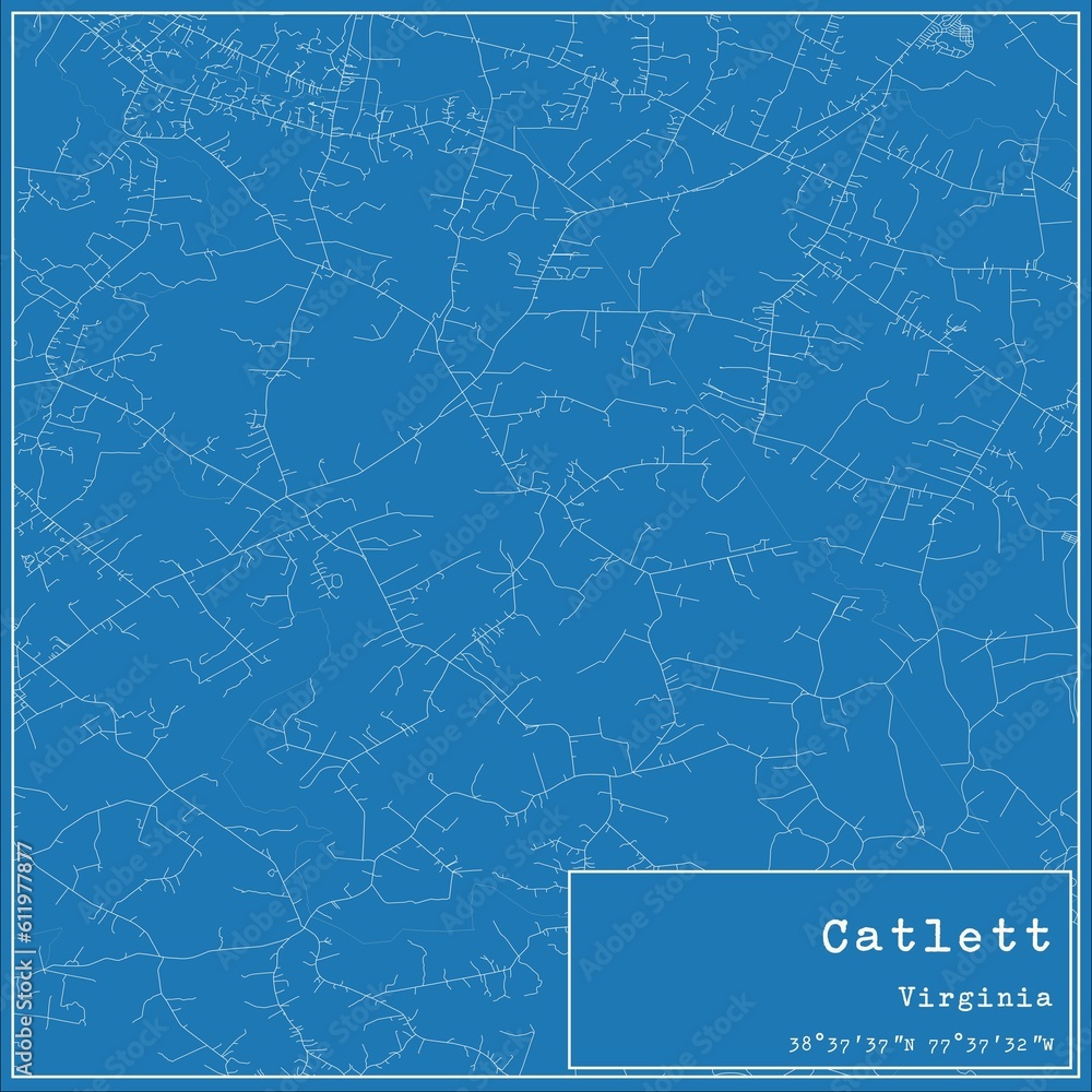 Fototapeta mapa świata dla dzieci Blueprint US city map of Catlett