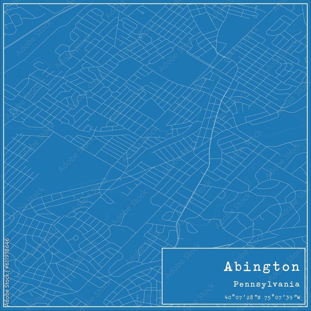 Blueprint US city map of Abington, Pennsylvania. Blueprint US city map of Abington, Pennsylvania.