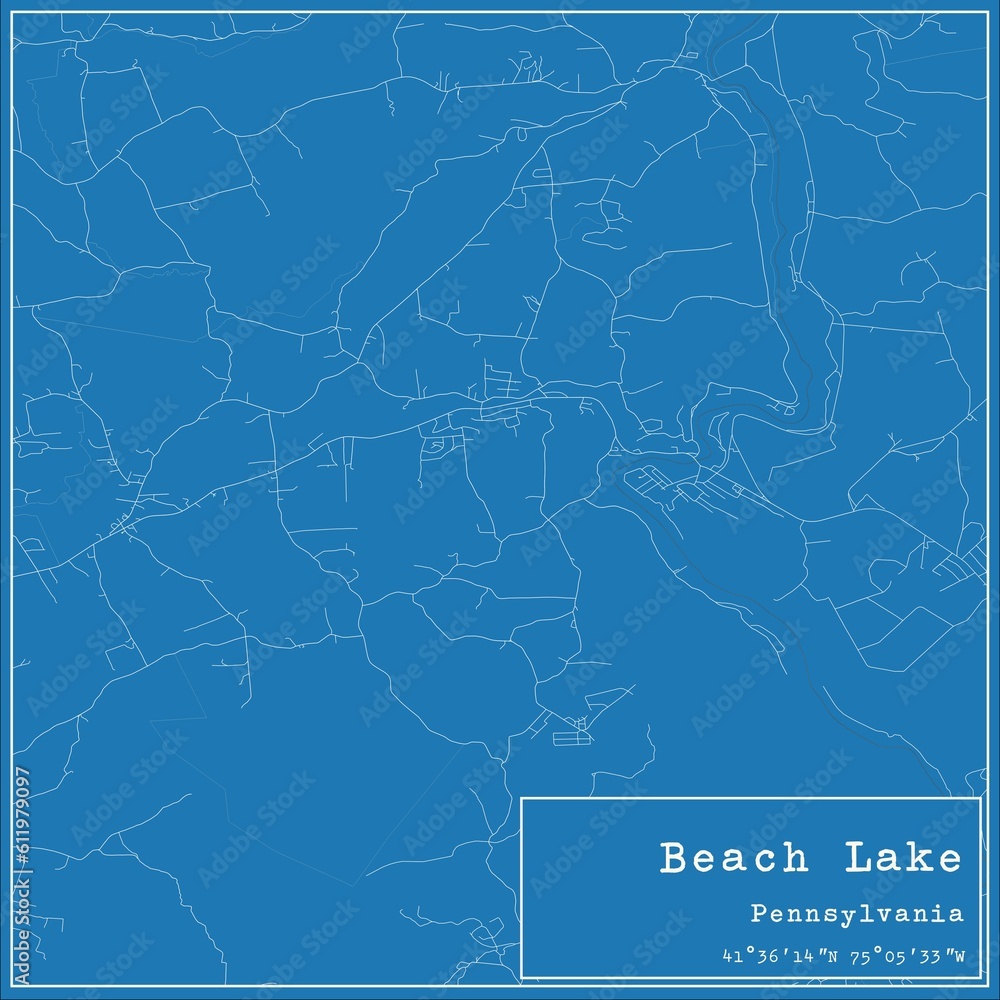 Blueprint US city map of Beach Lake, Pennsylvania. Blueprint US city map of Beach Lake, Pennsylvania.