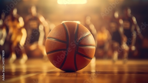 Professional basketball players in action, Generative AI