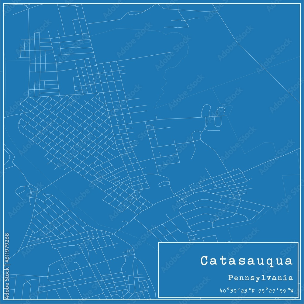 Blueprint US city map of Catasauqua, Pennsylvania. Blueprint US city map of Catasauqua, Pennsylvania.
