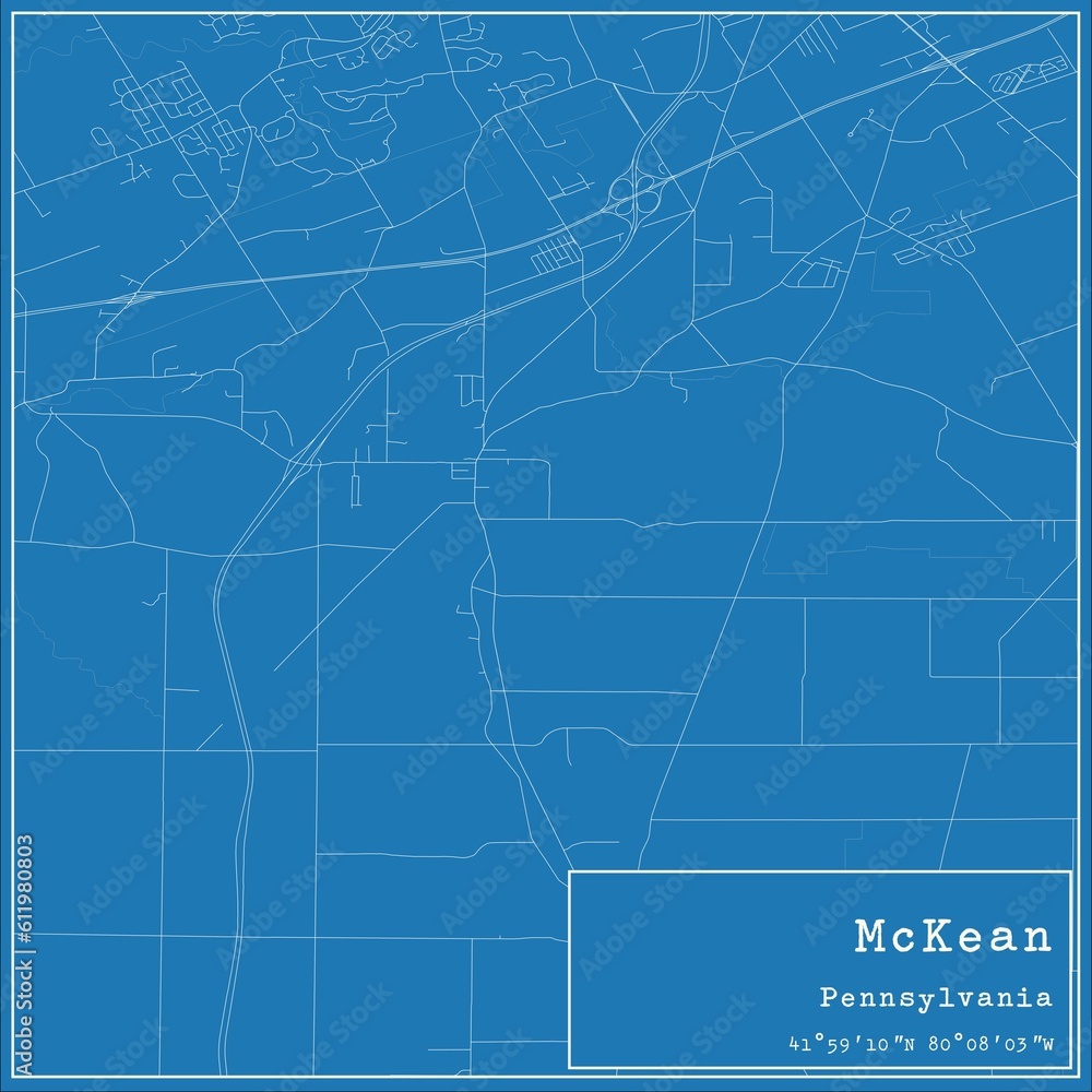 Blueprint US city map of McKean, Pennsylvania. Blueprint US city map of McKean, Pennsylvania.