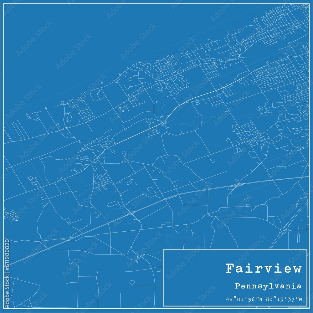 Blueprint US city map of Fairview, Pennsylvania. Blueprint US city map of Fairview, Pennsylvania.