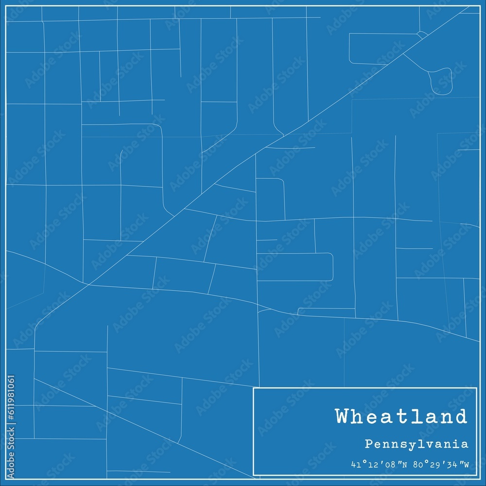 Blueprint US city map of Wheatland, Pennsylvania. Blueprint US city map of Wheatland, Pennsylvania.