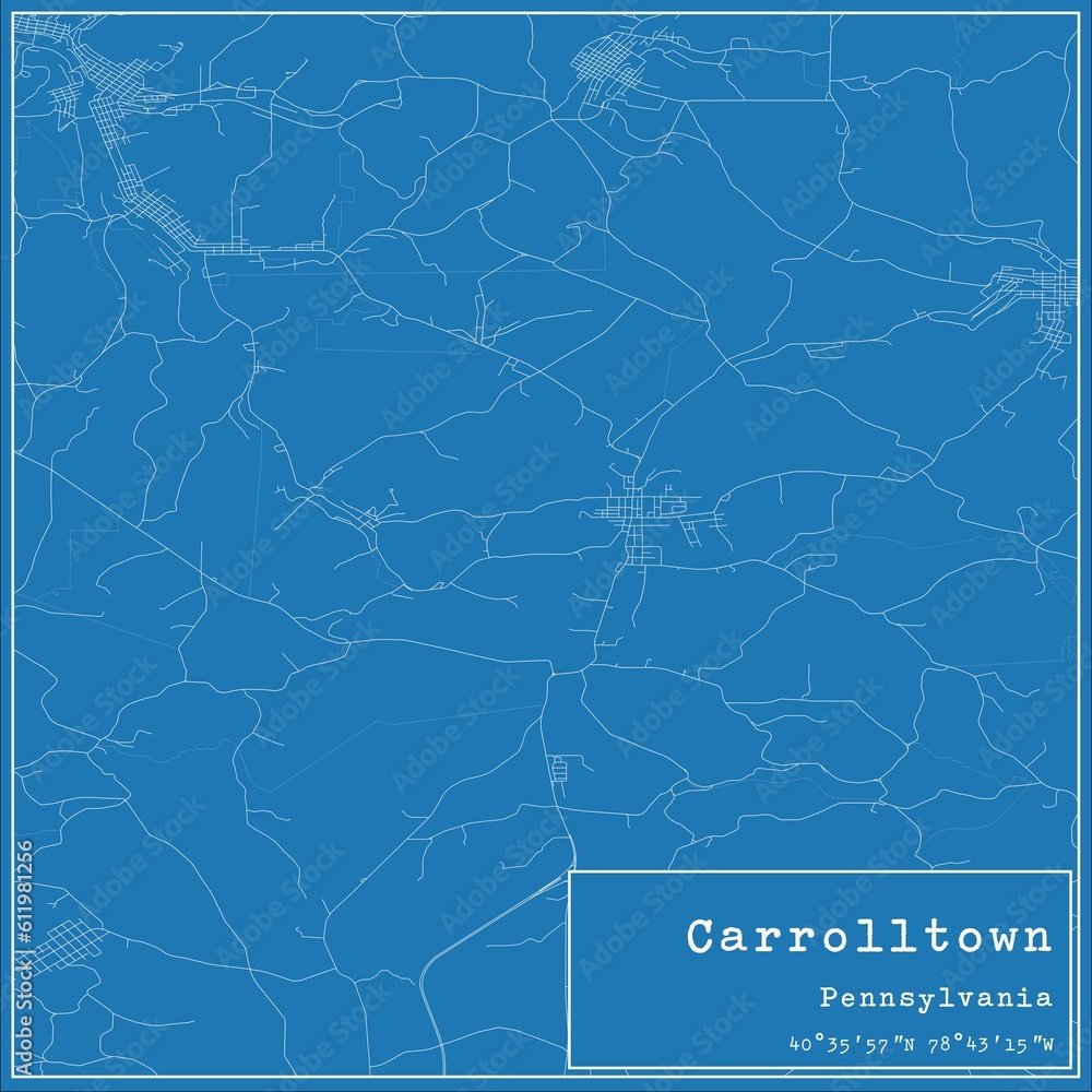 Blueprint US city map of Carrolltown, Pennsylvania. Blueprint US city map of Carrolltown, Pennsylvania.